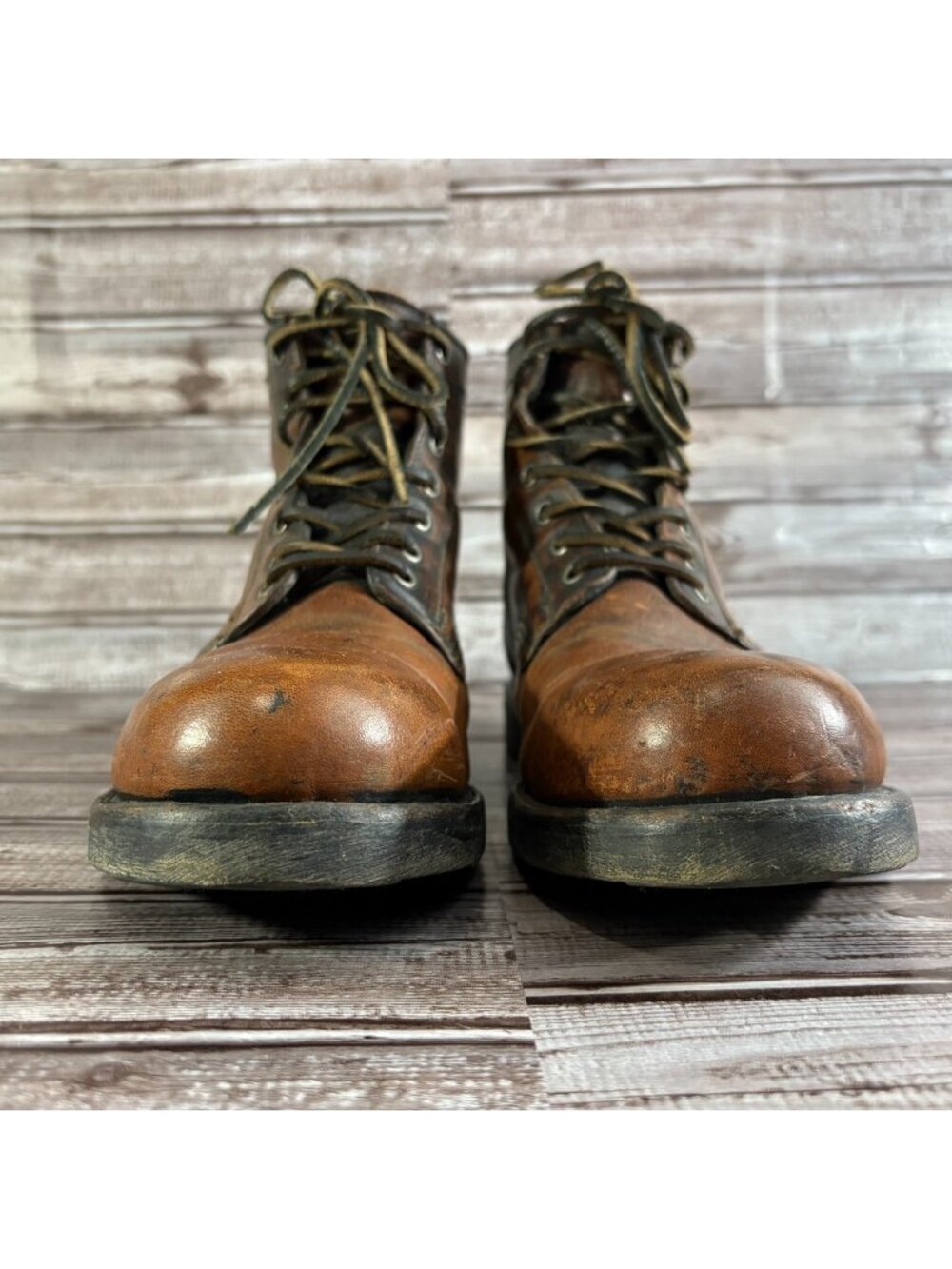 Frye Prison leather Boot Size 9 M color brandy Made In USA - Picture 2 of 11